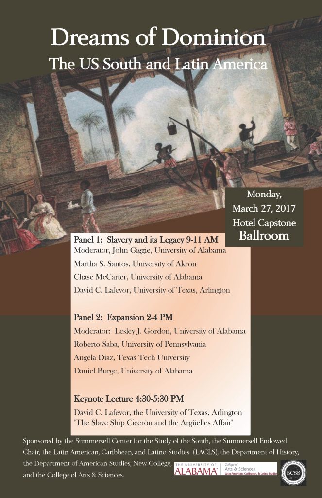 This image is a poster for the event. It shows enslaved peoples working in a factory and includes the same information as this page.