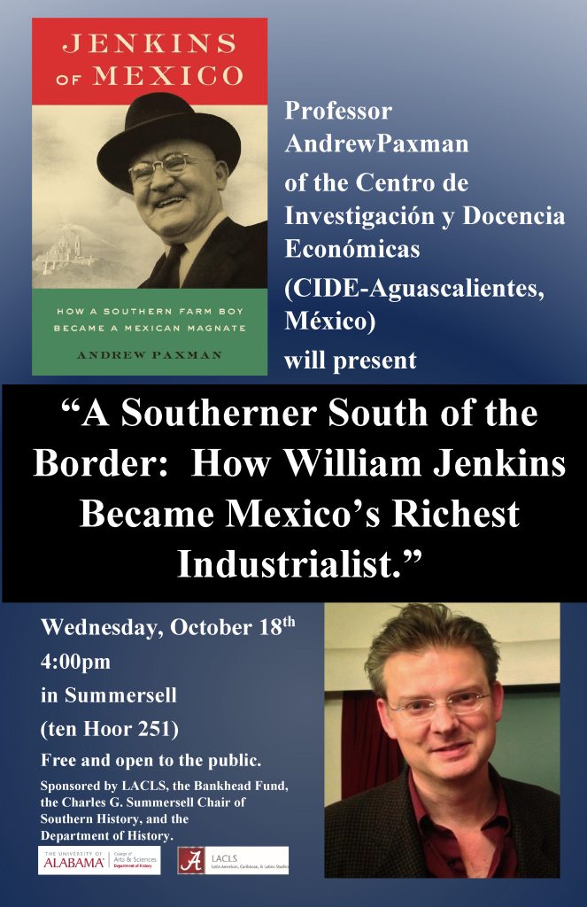 This image is of a poster that conveys the same information found in this post, except that it has a picture of William Jenkins and Andrew Paxman.