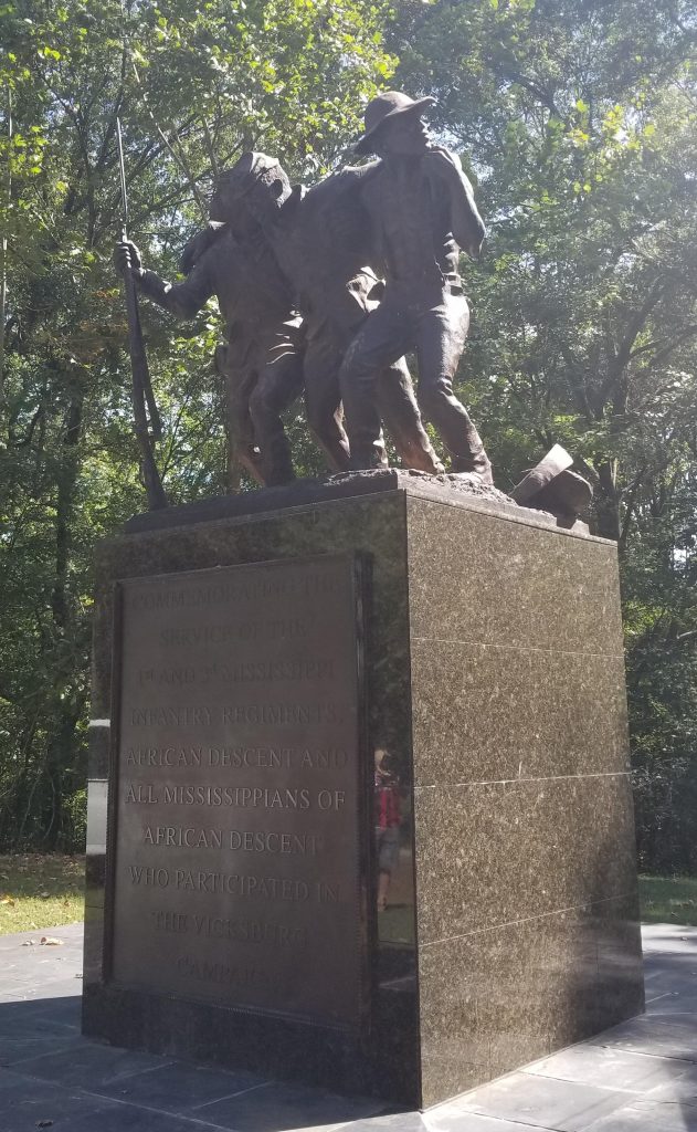 Image of monument to African-American soldiers at the Battle of Millikens Bend