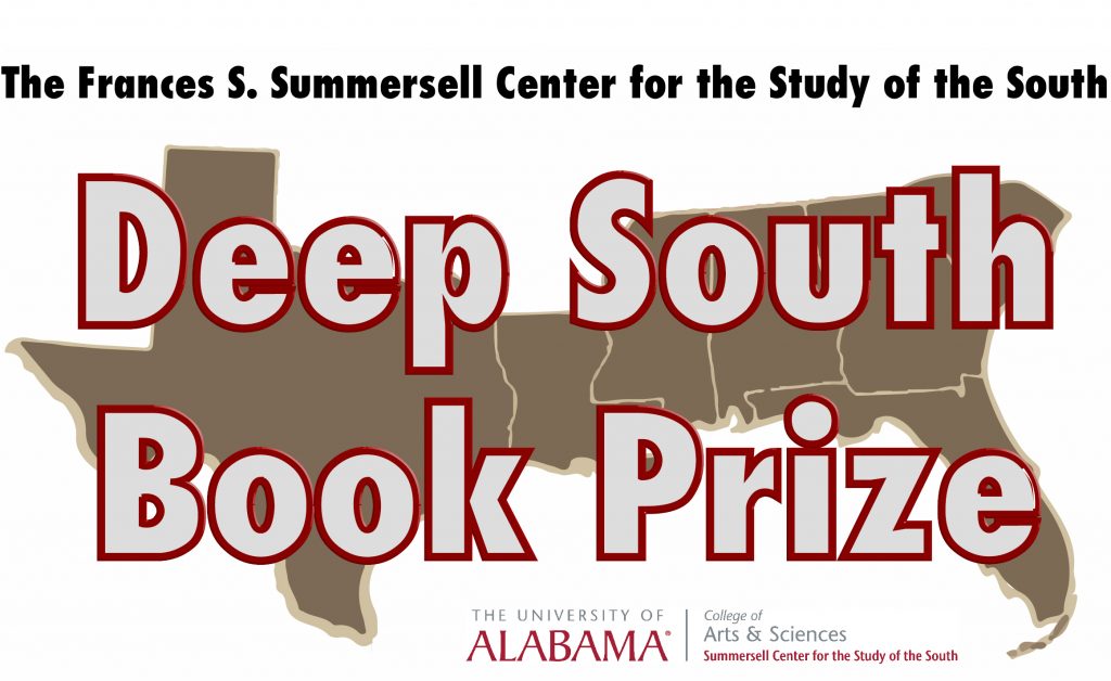Logo showing a map of the Deep South and the words Deep South Book Prize superimposed over the map.