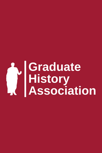 Logo of the Graduate History Association which incorporate the group's title and a silhouette of Clio, the muse of history