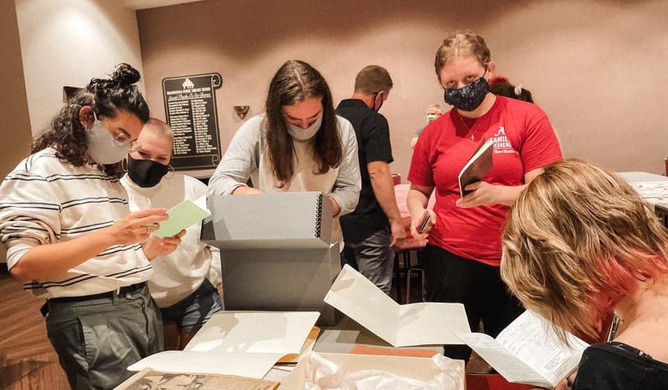 Summersell Students exploring archival collections