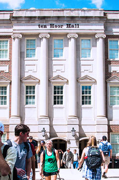 Image of the front of ten Hoor Hall.
