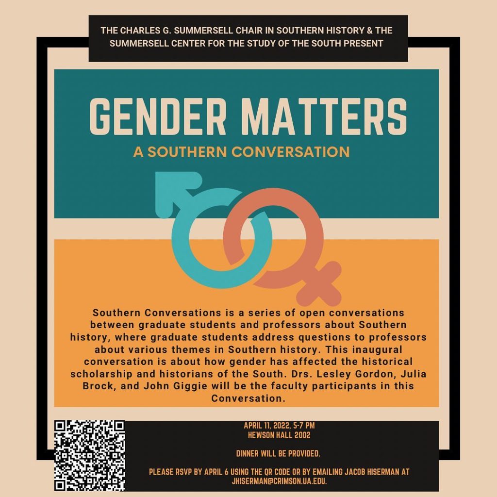 Poster for the event that shows symbols for male and female and text about the time and place for this session.