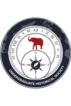 Logo for the Undergraduate Historical Society. Shows a compass rose and elephant.