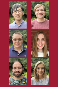 Collage image of students featured on the landing page. Background is UA Crimson color.