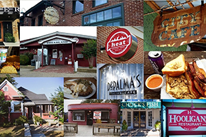 A photo collage of Tuscaloosa restaurants.