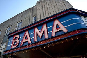 Bama Theater marquis, says Bama.