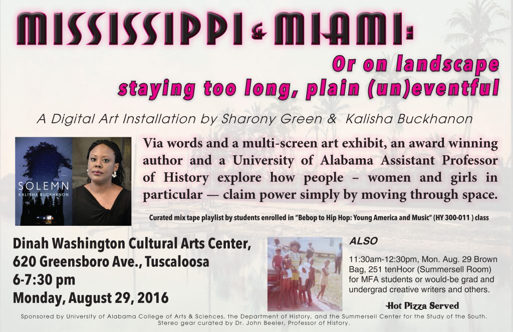 Print for this event. It has a Miami Beach scene in the background.