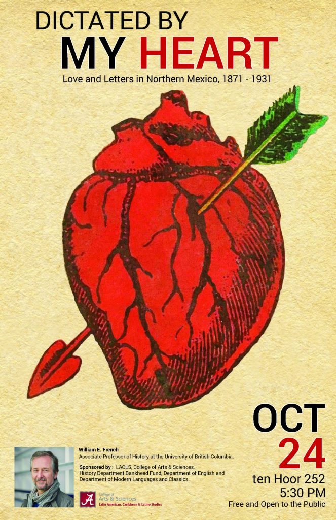 Event poster, featuring an image of a human heart with an arrow penetrating through the heart.