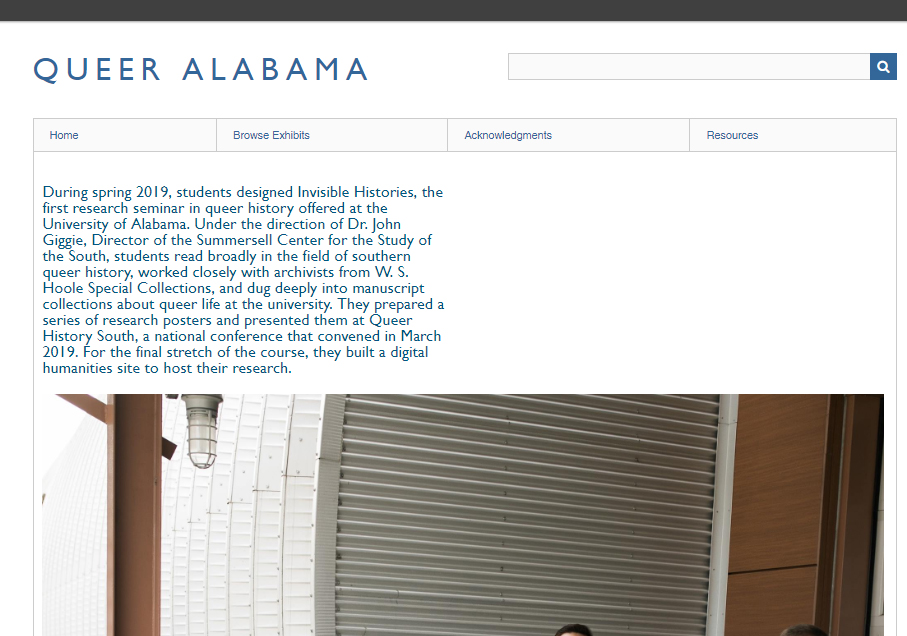 Queer Alabama website front page.