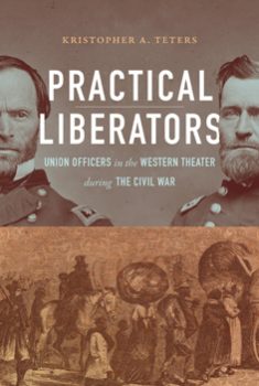 image of dust jacket for Teters's book. Shows US Grant and WT Sherman and some Union soldiers marching.