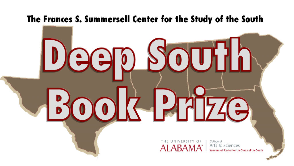 Logo showing a map of the Deep South and the words Deep South Book Prize superimposed over the map.