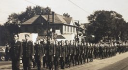 RAF cadet pilots marching on University Blvd in Tuscaloosa in 1941.