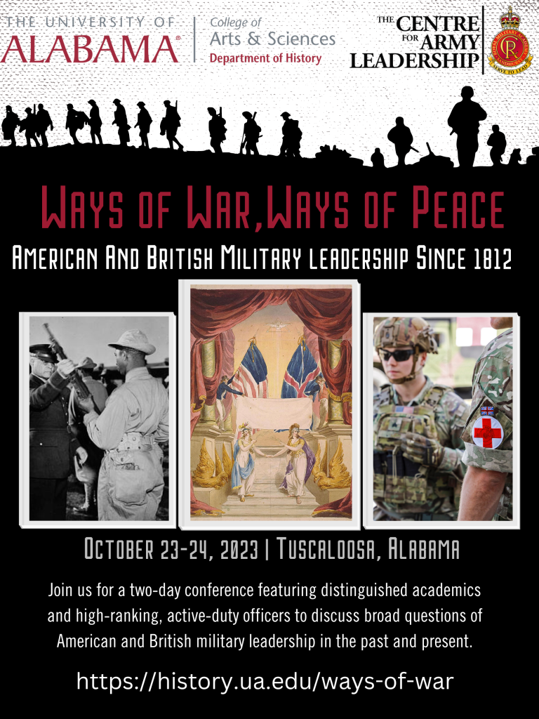 a flier for the Ways of War Ways of Peace conference
