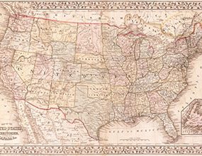 an old map of the united states