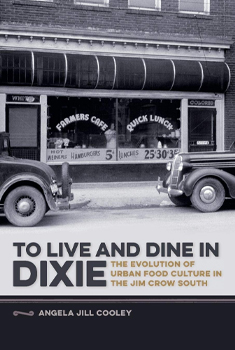 Book cover with black and white image of a diner.