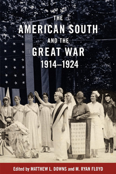 Book cover showing costumed women raising money for the war effort.