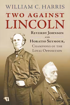 Book cover showing Reverdy Johnson and Horatio Seymour