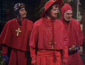 Characters from Monty Python's No One Suspects the Spanish Inquisition.